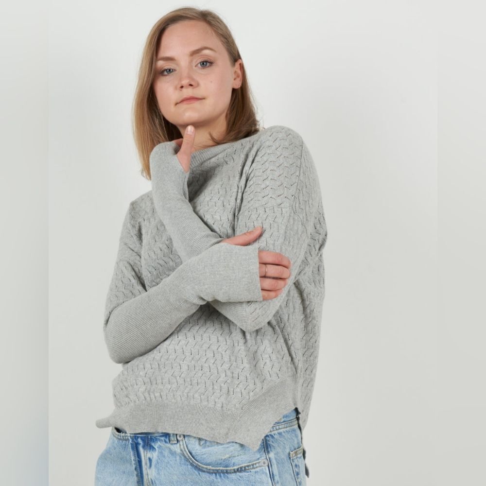 Sundays lisette Sweater Long Sleeve Heathered Gray Size L